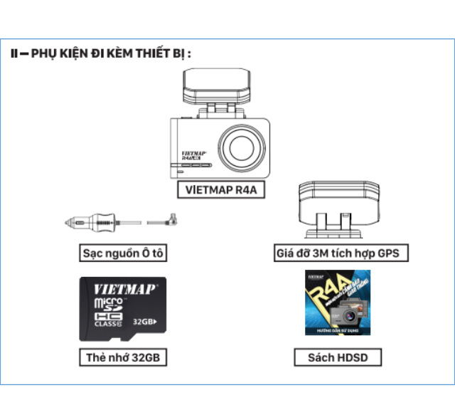 Camera hành trình VIETMAP R4A cảnh báo giao thông - Hàng chính hãng