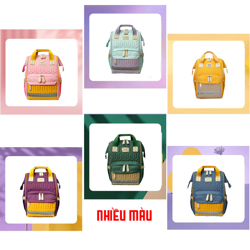 Balo bỉm sữa đựng đồ cho mẹ bé đa năng KidAndMom Lovtis Mommy Bag giữ nhiệt bình sữa, 13 ngăn tiện dụng chống thấm phong cách hiện đại sang trọng