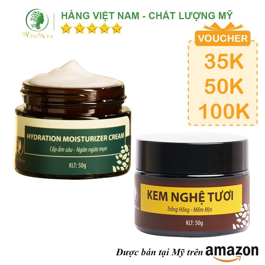 Combo kem dưỡng trắng da ban ngày và ban đêm Wonmom