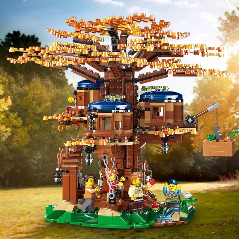 (1013 Chi Tiết)Bộ đồ chơi lắp ráp kiểu Lego Four Seasons Tree House Ngôi Nhà Trên Cây model 33111