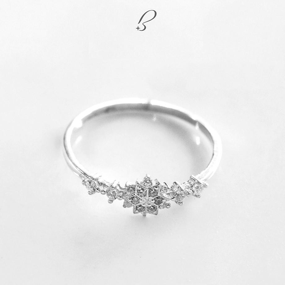 Nhẫn Bạc Nữ 925 Bling It Thiết Kế Hoa Tuyết Đính Đã BIN278