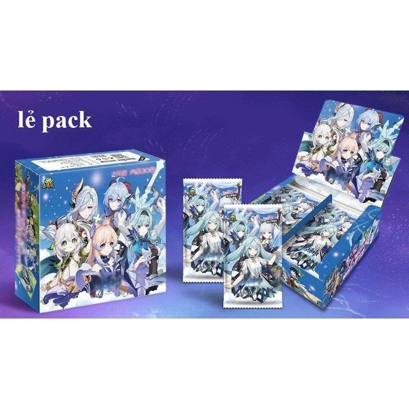 (Lẻ pack M25) Set card thẻ GENSHIN IMPACT ver BLUE GIRL chibi gacha ảnh nhân phẩm chibi anime game xinh xắn