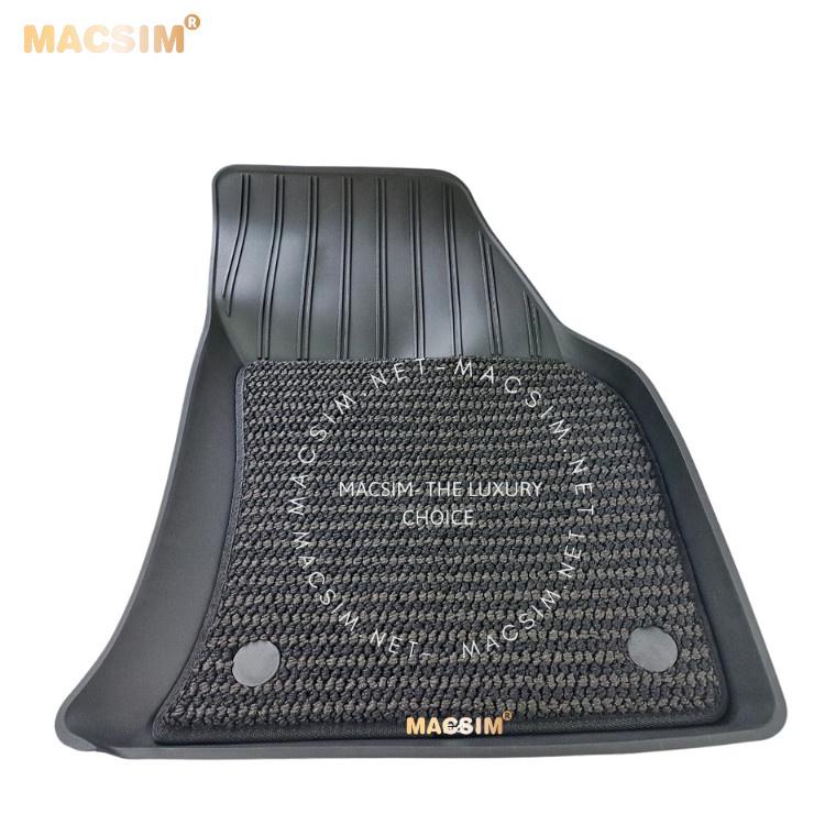 Thảm lót sàn 2 lớp xe ô tô VOLKSWAGEN TIGUAN L 2018- đến nay Nhãn hiệu Macsim 3W chất liệu nhựa TPE đúc khuôn cao cấp