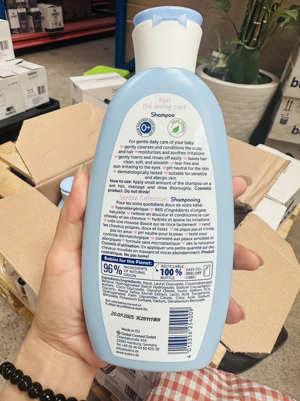 Bộ quà Bobini Baby tắm và gội cho bé 300ml / 1 chai ( Sữa tắm + Dầu Gội )