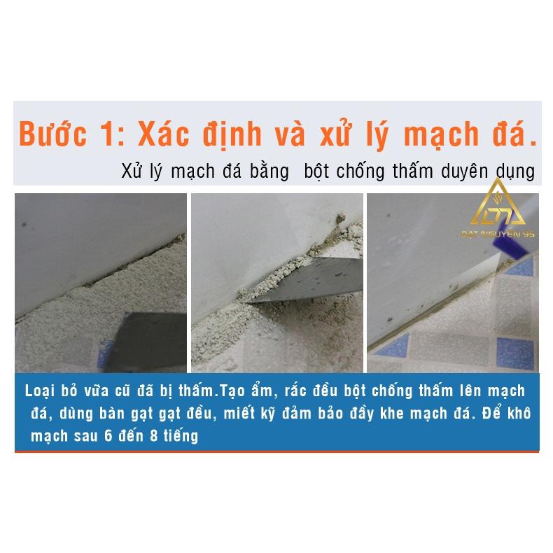 Keo chống thấm Epoxy 2 thành phần A - B trong suốt, sử lý chống thấm mặt sàn nhà vệ sinh, quét bảo vệ gạch men