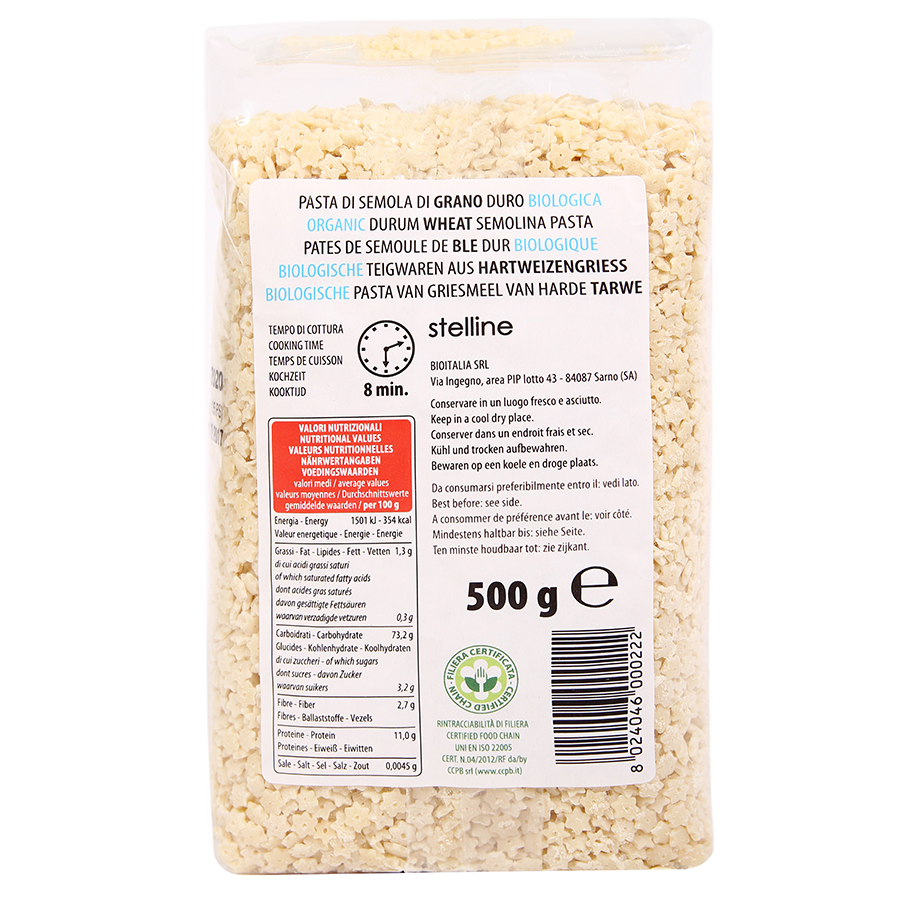 Nui Sao Stelline Hữu Cơ BioItalia (500g)