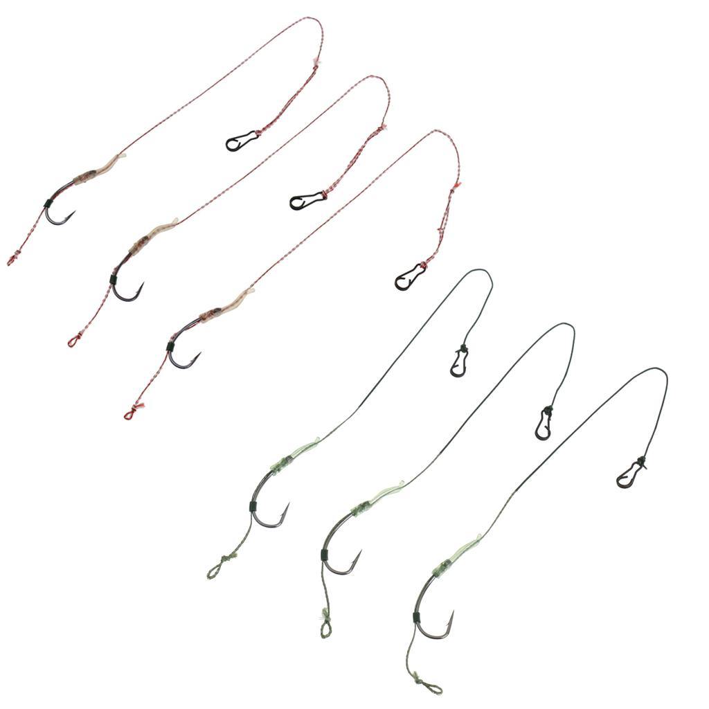 Hair Rigs Braid Carp Fishing Rig 6#/8#/10#/12# Carp Fishing Hook Tackle 6#