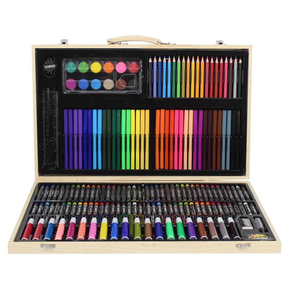 Bộ bút màu đa năng hộp gỗ 180 chi tiết VBC-1800
