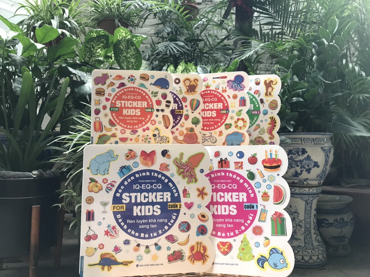 Combo Bóc dán hình thông minh IQ - EQ - CQ - Sticker for kids Trọn bộ 6 cuốn