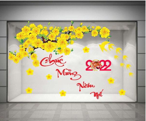 Decal cành mai vàng 4 PK602