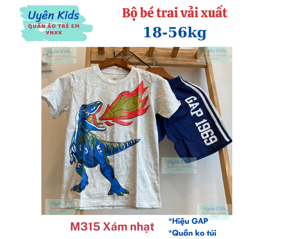 Đồ bộ bé trai vải xuất mỏng mát PB VNXk in hoạt hình nổi tiếng