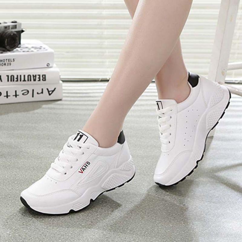 giày dép nữ đẹp,Giày sneaker nữ trắng đế cao phối màu cá tính cực đẹp, Giày thể thao nữ đường 2 chỉ thời trang