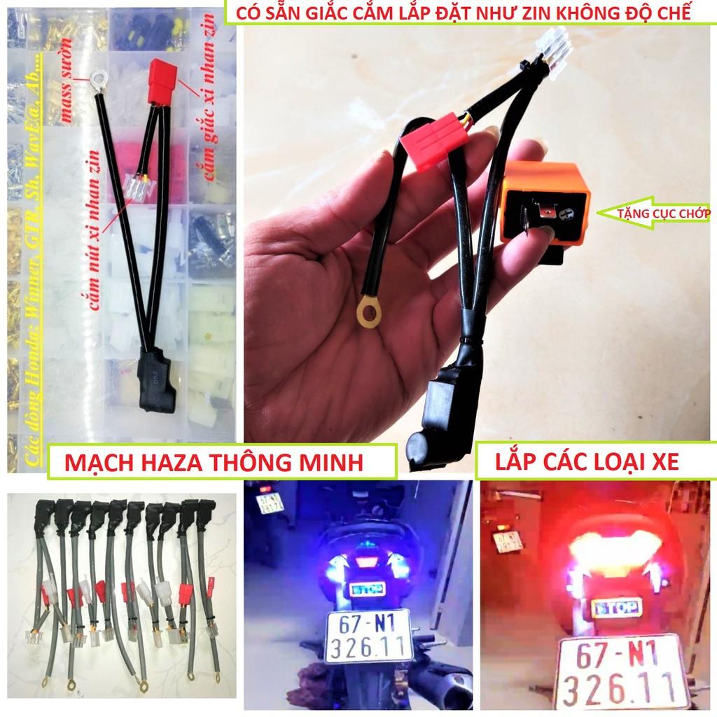 Mạch chớp haza xe máy 4 đèn xi nhan ưu tiên mẫu mới cắm chuẩn giắc không cần độ chế lắp các xe