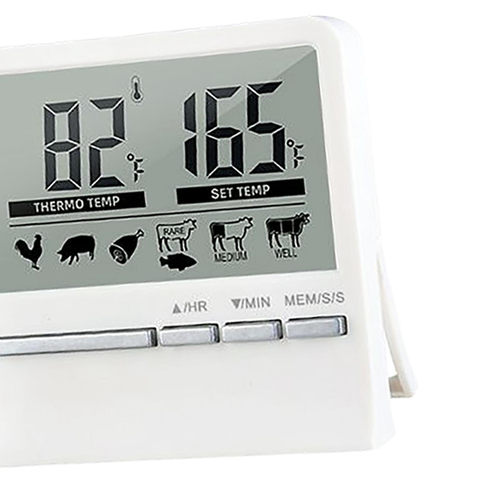 Digital Food Thermometer LCD Display for Outside Grill Kitchen Cooking
