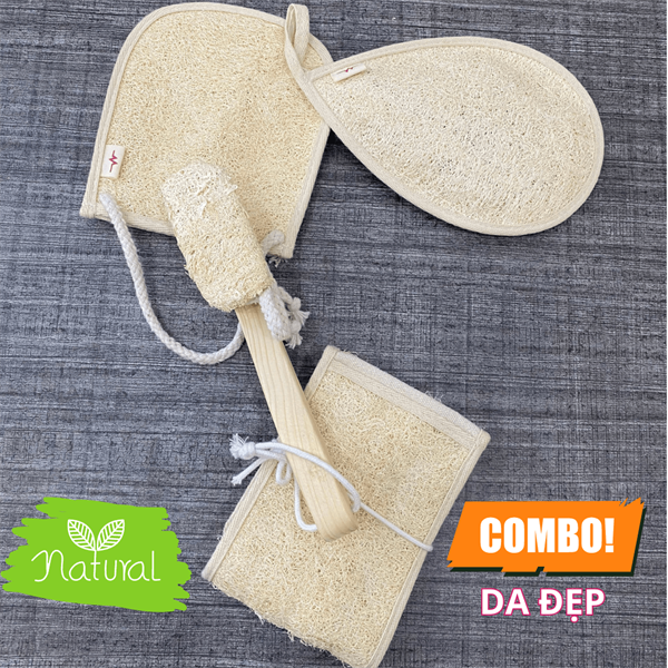 Combo Da Đẹp cùng Xơ Mướp - Chăm sóc da mịn màng bằng xơ mướp tự nhiên