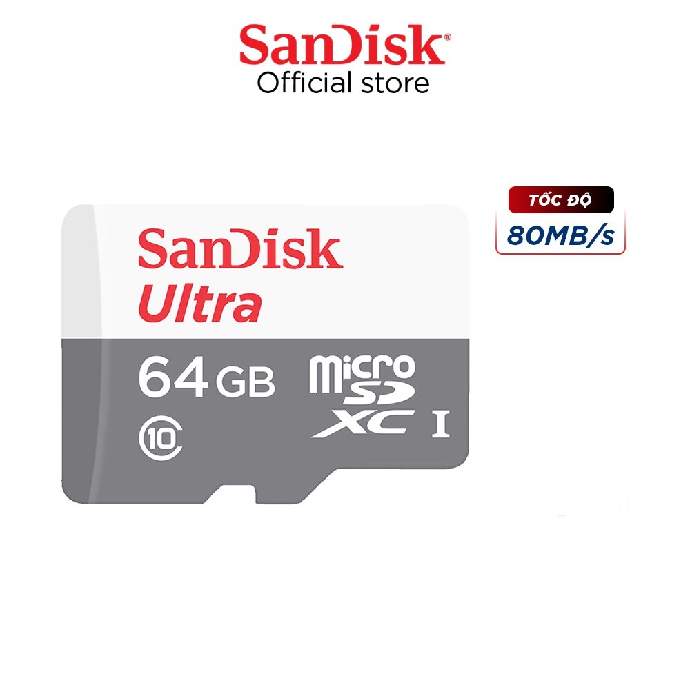 Thẻ Nhớ Sandisk Ultra 64Gb Chip AS Class 10 100MB/s - Hàng Chính Hãng