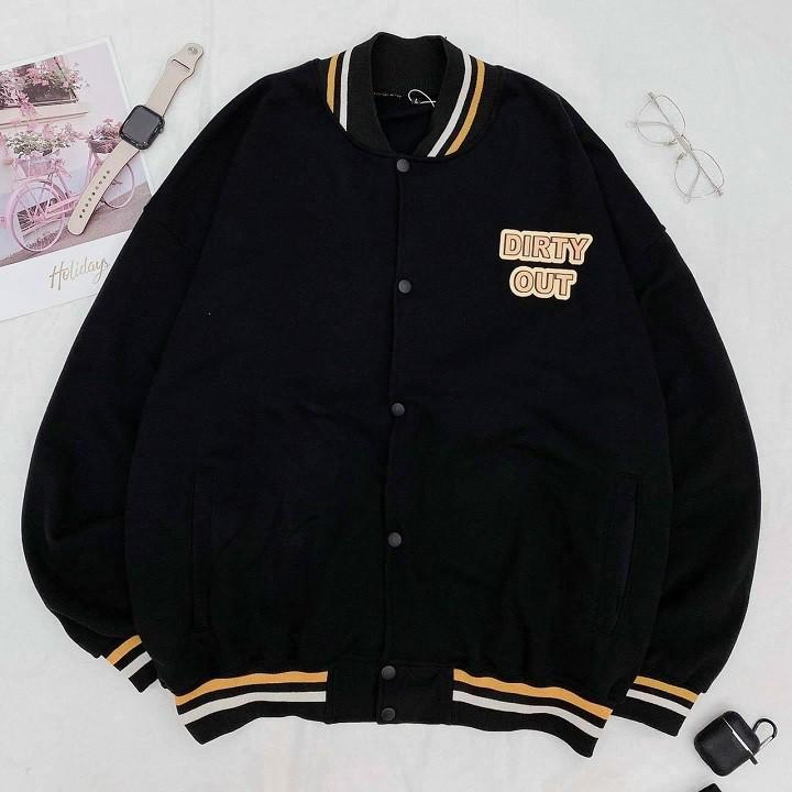 Áo Bomber ️Áo khoác Nỉ Lót Bông Cardigan DIRTY form Unisex nam nữ Ulzzang KUN