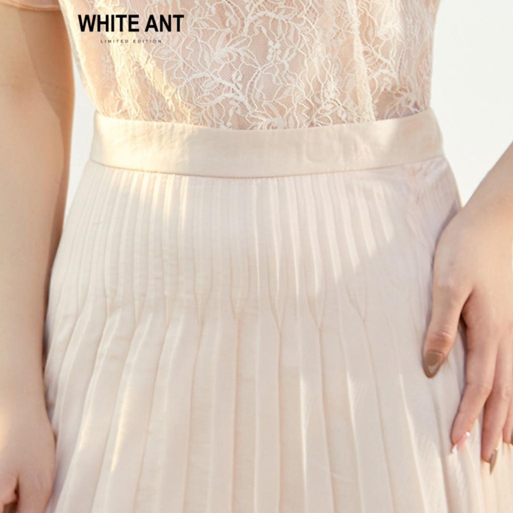 Chân Váy Xếp Ly Thủ Công Nữ WHITE ANT AIRPO SKIRT Chất Liệu Lưới Silk Tulle Japan Mềm Nhẹ, Thoáng Mát 110100029