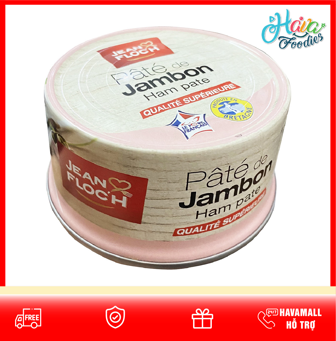 Pate Thịt Đùi Heo - Pate De Jambon hiệu Jean Floc’h 130gr