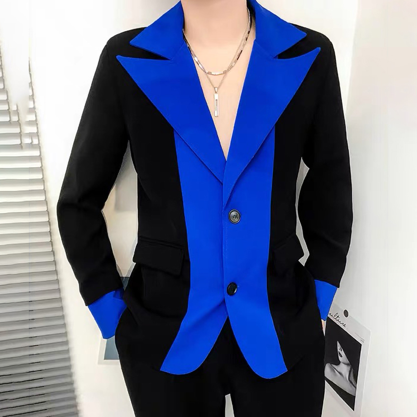 Áo khoác Blazer nam, Áo Vest Blazer Nam Phối màu Xanh Cô Ban phong cách Hot Trend trẻ trung. Mã N44