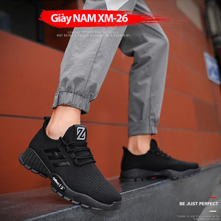 Giày Sneaker Nam ZM-26 Giày Thể Thao Nam Tăng Chiều Cao Đến 3cm Cá Tính Chính Hãng Size 39 - 44 Vải Mềm Thoáng Khí