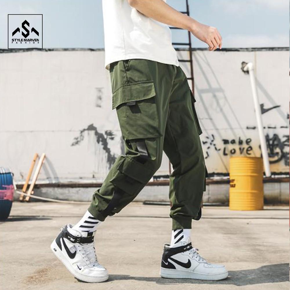 Quần jogger nam kaki túi hộp STYLE MARVEN nối dây thể thao cá tính - QUAN SM055