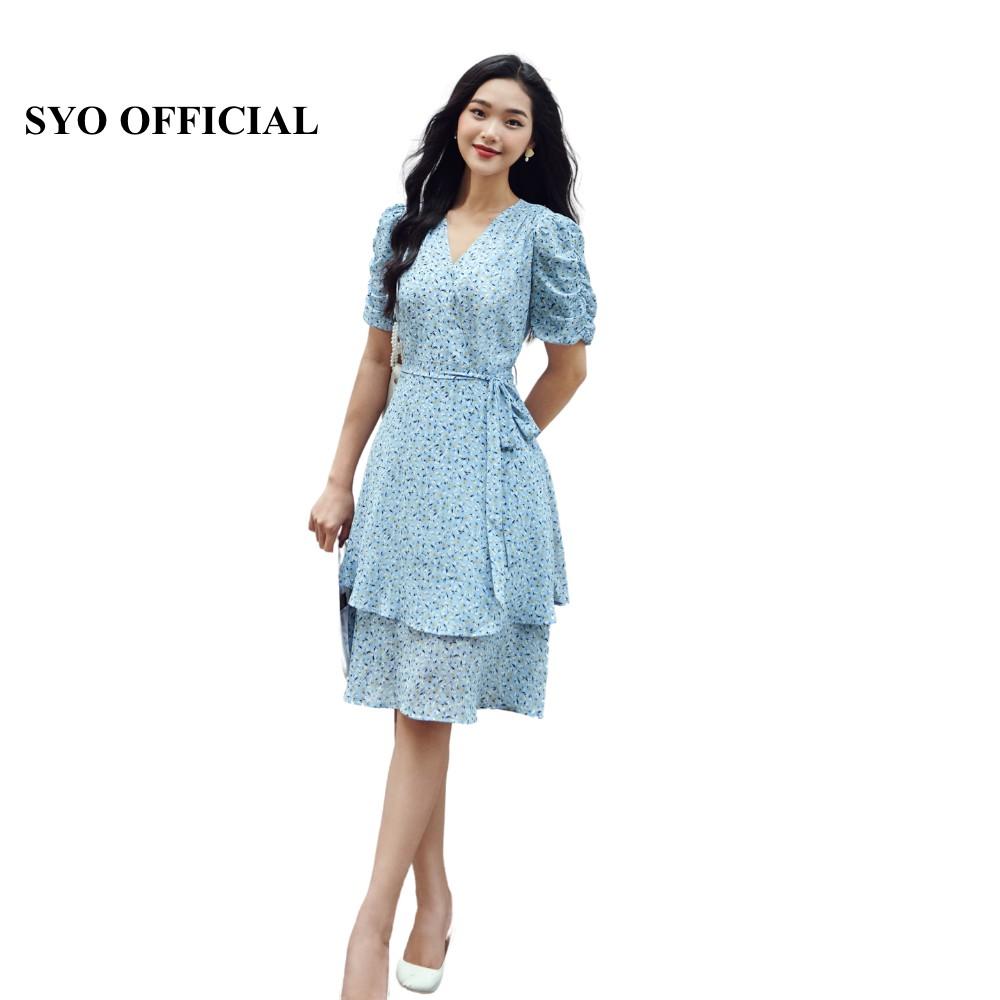 Đầm xòe 2 tầng cổ chéo SYO D4007-21