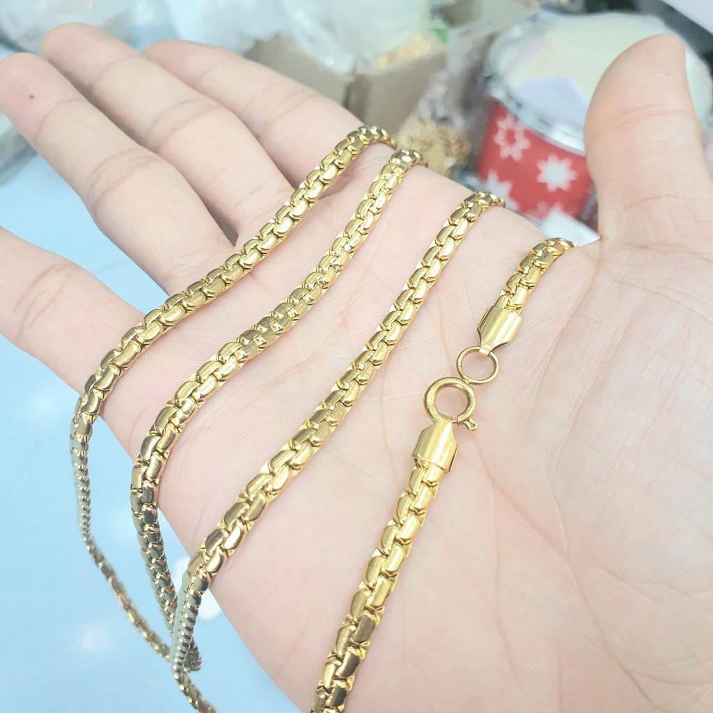 Dùng tắm rửa- Không đen) Dây Kiểu Mảnh Dập Bản 5MM Titanium Cao Cấp- Dùng lâu dài tắm rửa thoải mái không kiêng nước