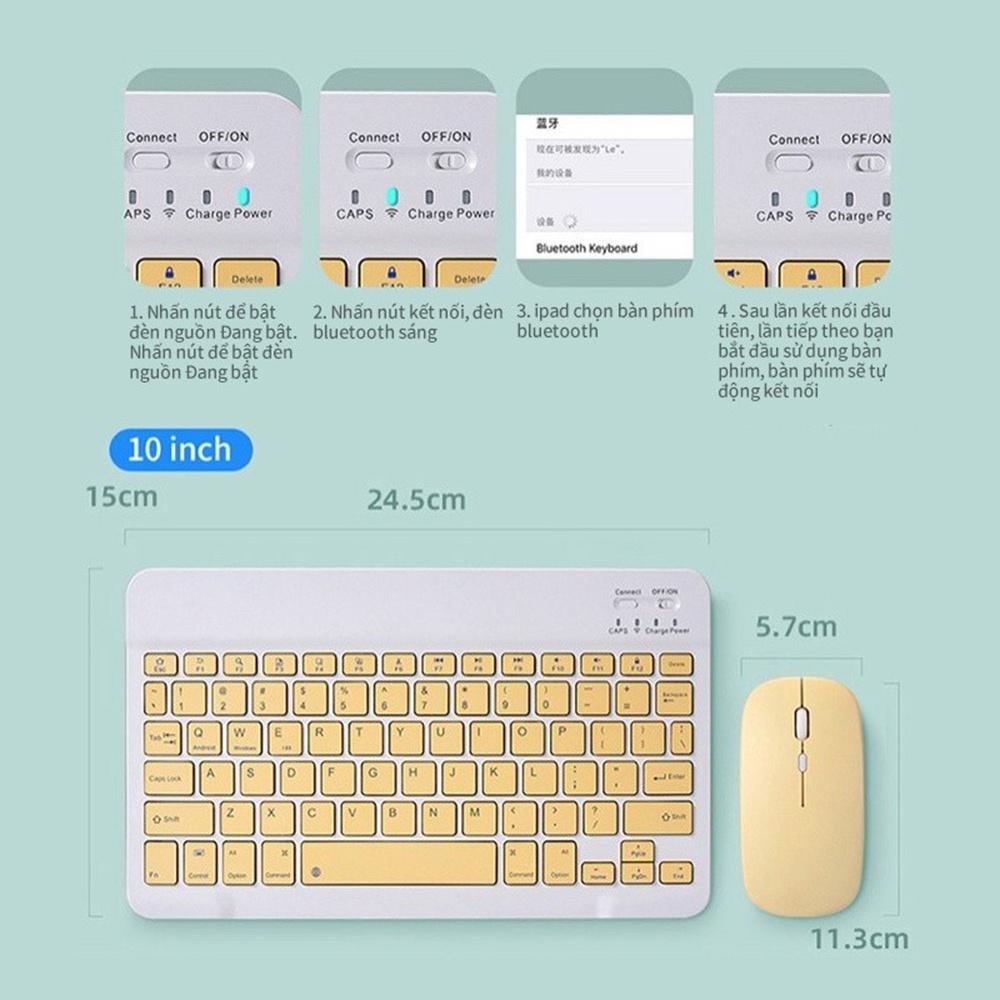 Bộ bàn phím và chuột không dây bluetooth cho điện thoại máy tính bảng ipad laptop macbook tivi Windows/Android/IOS