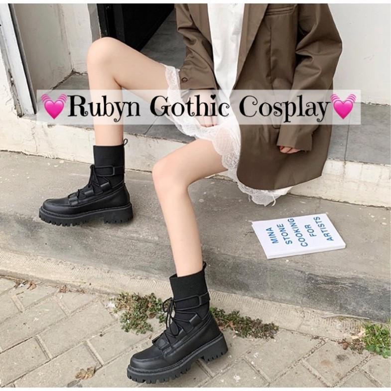Giày Boots Chiến Binh cổ cao buộc dây cá tính mẫu mới 2021 ( Size 35 - 40 )