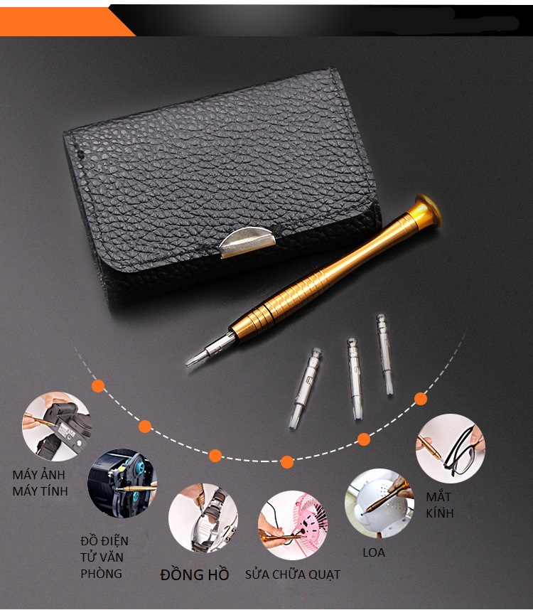 Bộ tua vít đa năng dùng sửa chữa điện thoại, đồng hồ đeo tay máy tính laptop, đồ điện tử