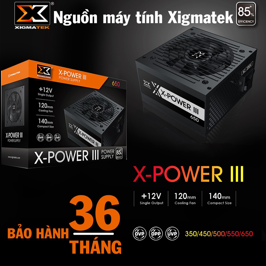 Nguồn Xigmatek X-POWER III 650 EN45990 600W -Standard - hàng chính hãng