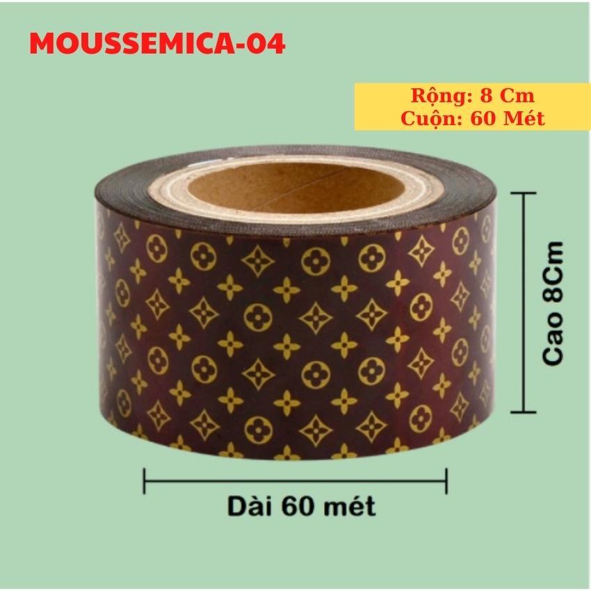 Cuộn Mica Cứng In Hình Bọc Bánh Mousse Quấn Thành Bánh Kem Trang Trí Cao 8cm