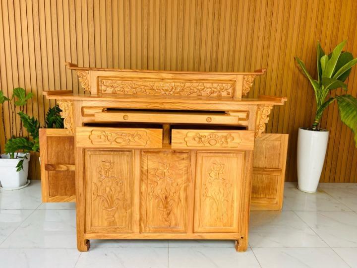 Bàn Thờ Gỗ Gõ Đỏ 2 Tầng  Cao Cấp, bàn thờ gia tiên, có hộc để đồ