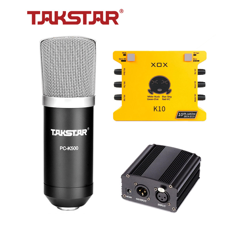 Combo mic thu âm chuyên nghiệp - Micro Takstar PC K500, Soundcard K10 - HÀNG CHÍNH HÃNG