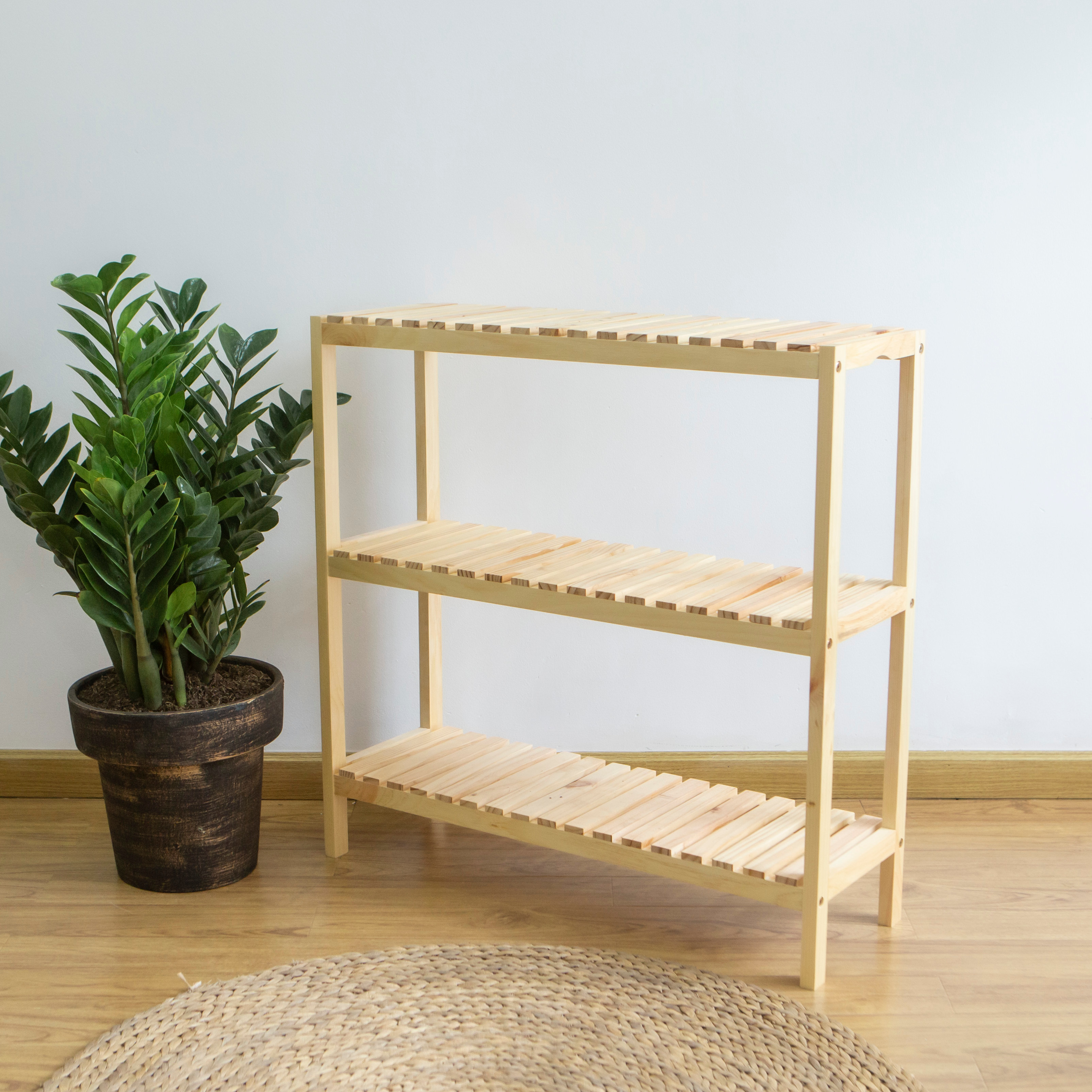 KỆ GỖ ĐA NĂNG XUẤT KHẨU 3 TẦNG SIZE 80CM - BENCH 3 FLOOR NATURAL