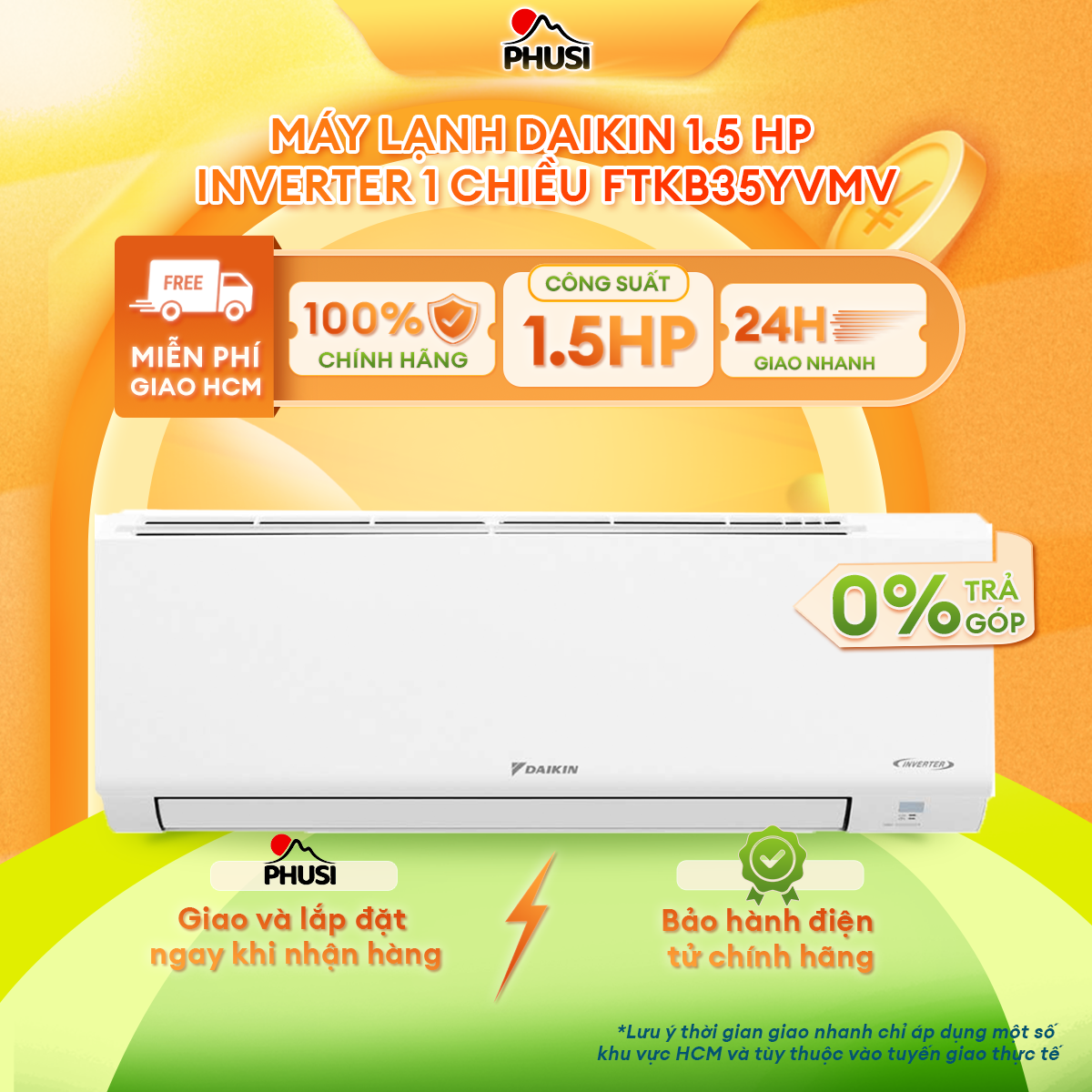 FTKB35YVMV - Máy lạnh Daikin FTKB35YVMV  Inverter 1.5HP 2024 - Hàng Chính Hãng - Chỉ Giao HCM