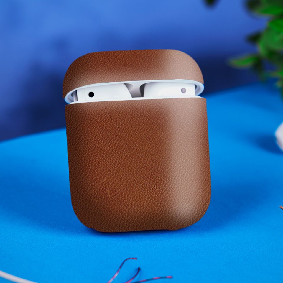 Miếng dán skin chống bẩn cho tai nghe AirPods in hình Vân Da - Da006 (bản không dây 1 và 2