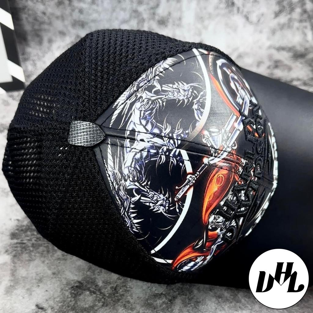 Nón kết lưỡi trai lưới thoáng mát - mũ caps 3D phối mỏ da thời trang