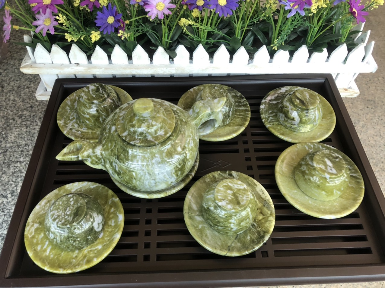 Bộ ấm trà đá ngọc Ấn Độ