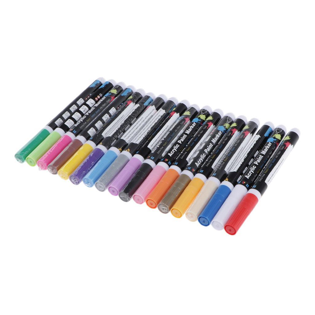 Paint Pens - Premium Acrylic Paint Pens & Rock Painting Kit for Painting Rocks, Glass, Ceramic, Porcelain. Permanent Oil Based Waterproof Markers