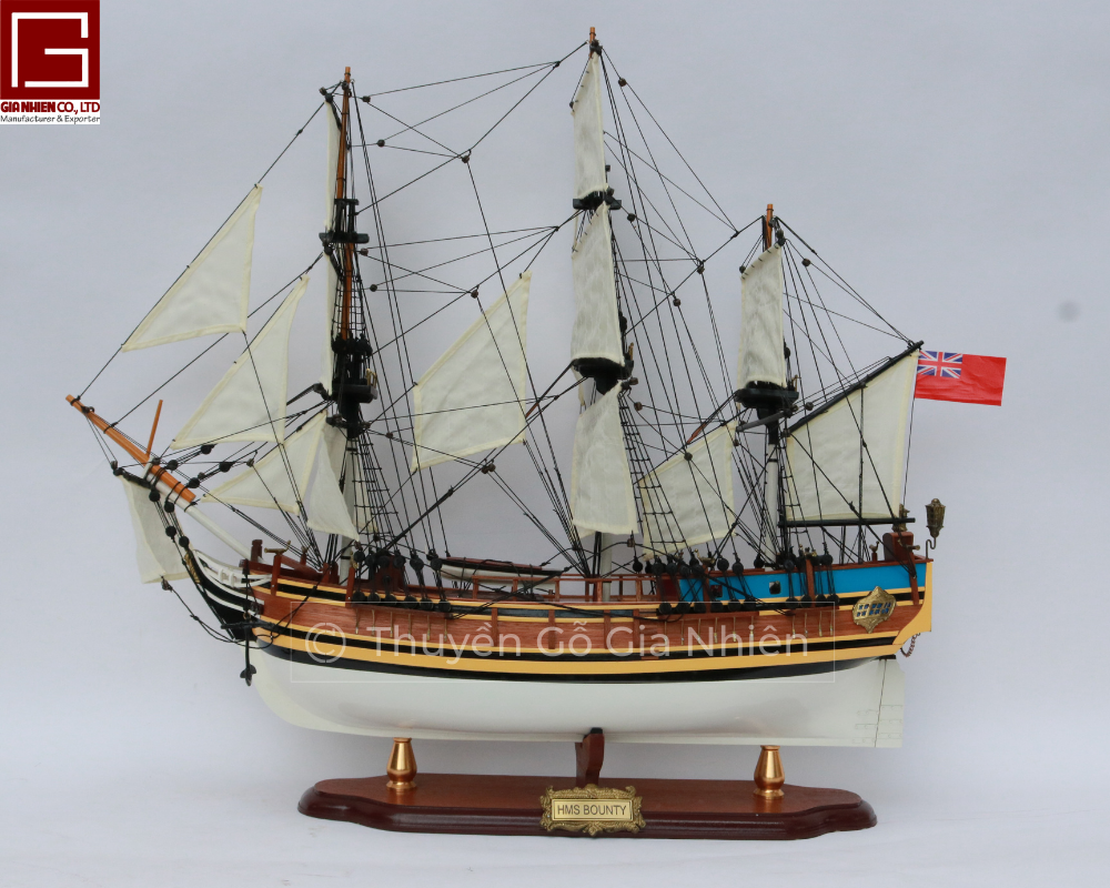 Mô Hình Thuyền Gỗ Phong Thủy Dạng Thuyền Cổ HMS BOUNTY PAINT Chính Hãng Hàng Xuất Khẩu Chất Lượng Cao