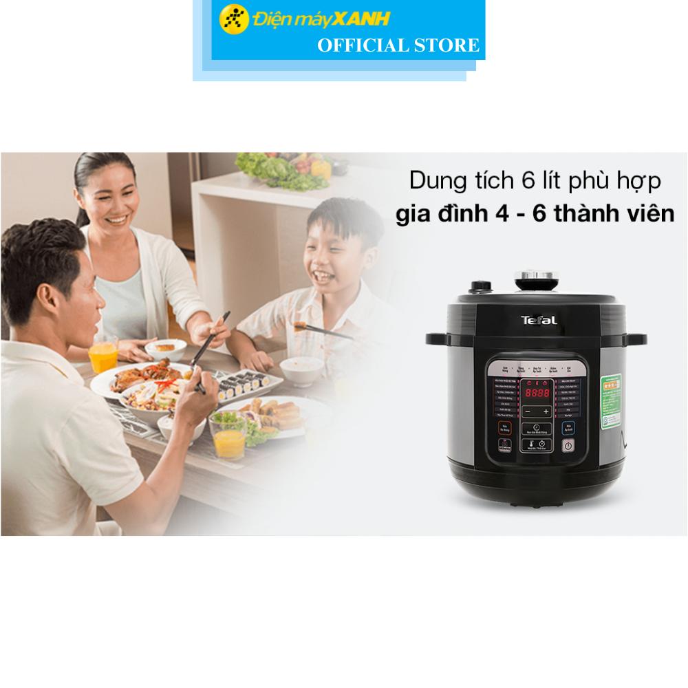 Nồi áp suất điện Tefal CY601868 6 lít - Hàng Chính Hãng