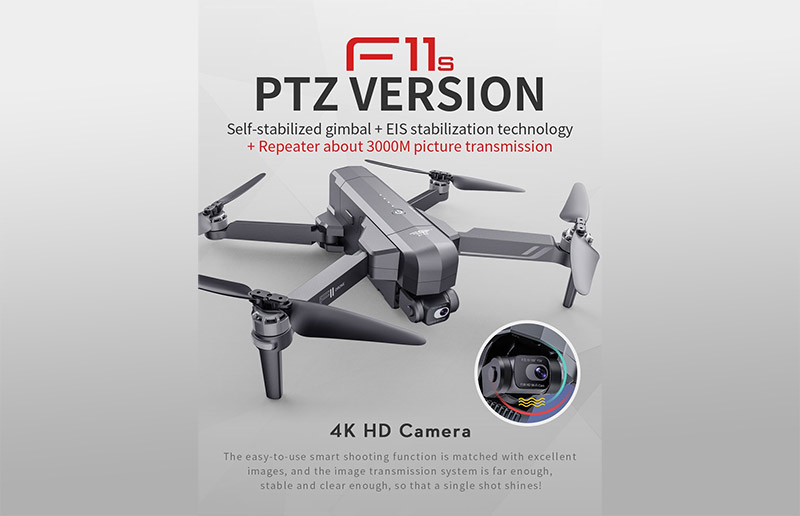 Flycam SJRC F11S 4K Pro 2021 phiên bản 3km - Phương tiện bay khả năng quay hình 4K, gimbal chống rung 2 trục - Hàng nhập khẩu