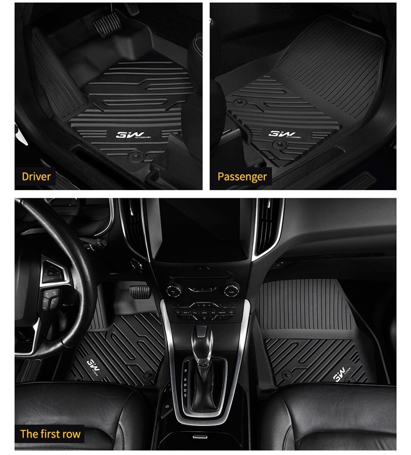 Thảm lót sàn xe ô tô Ford Escape 2018-đến nay Nhãn hiệu Macsim 3W chất liệu nhựa TPE đúc khuôn cao cấp - màu đen.,
