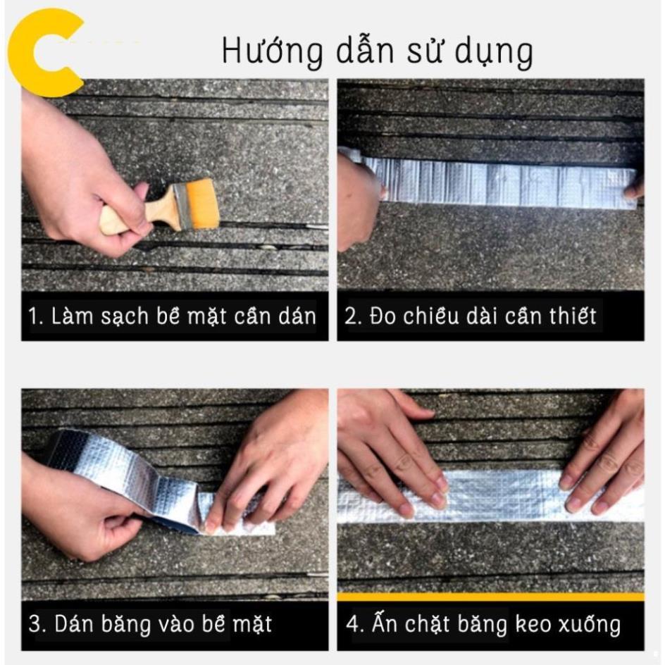Cuộn 5 Mét Băng Keo Dán Rộng 5cm/10cm, Miếng Dán Siêu Dính, Miếng Chống Thấm Nước, Keo Chống Dột,Siêu Dính