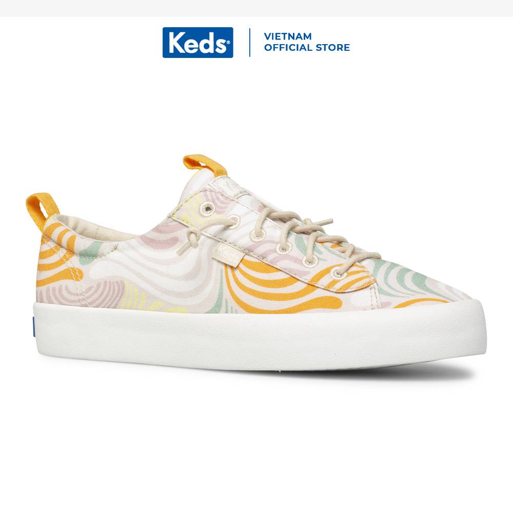 Giày Keds Nữ- Kickback Groovy Flora Organic Cotton Tan- KD065485