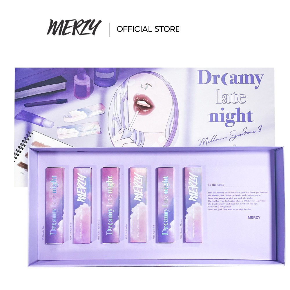 Set 6 Son Kem Lì Merzy Dreamy Late Night Mellow Tint 4g/thỏi