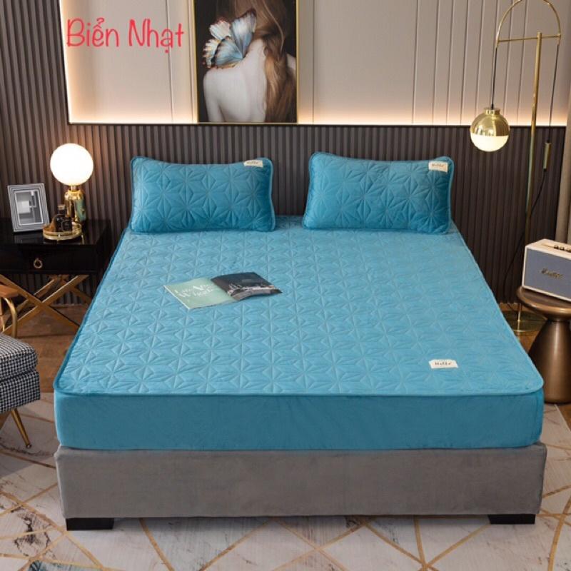 Thảm nỉ nhung trần trám 2m2 3 món với thiết kế túi bên hông