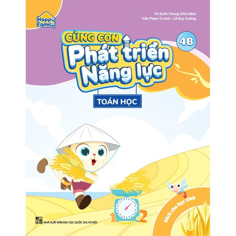 Sách - Bộ 4 cuốn Happy Family: Cùng con phát triển năng lực Toán học 4 (Tập 4A - 4B)